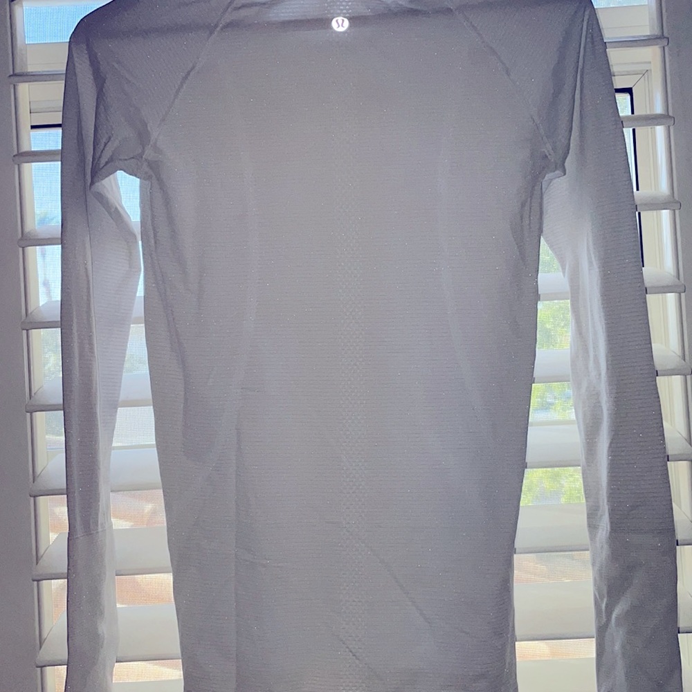 Lululemon White & Silver Glitter Long Sleeve Swiftly 👀 - Picture 2 of 7